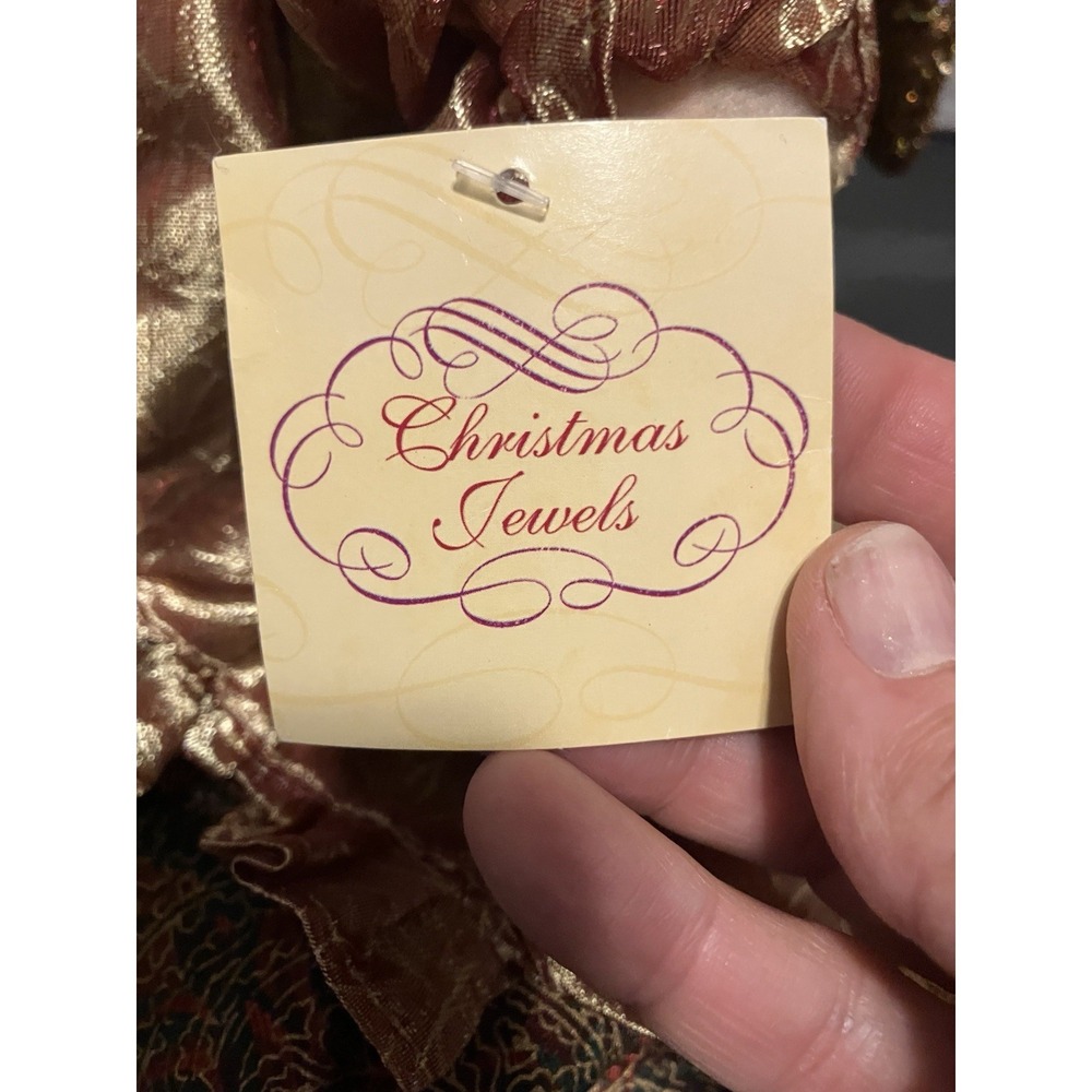 Handmade Angel Cloth Doll  Tall 31" Gold Wings Sequin Dress Folk Art blonde Curl - Picture 4 of 9